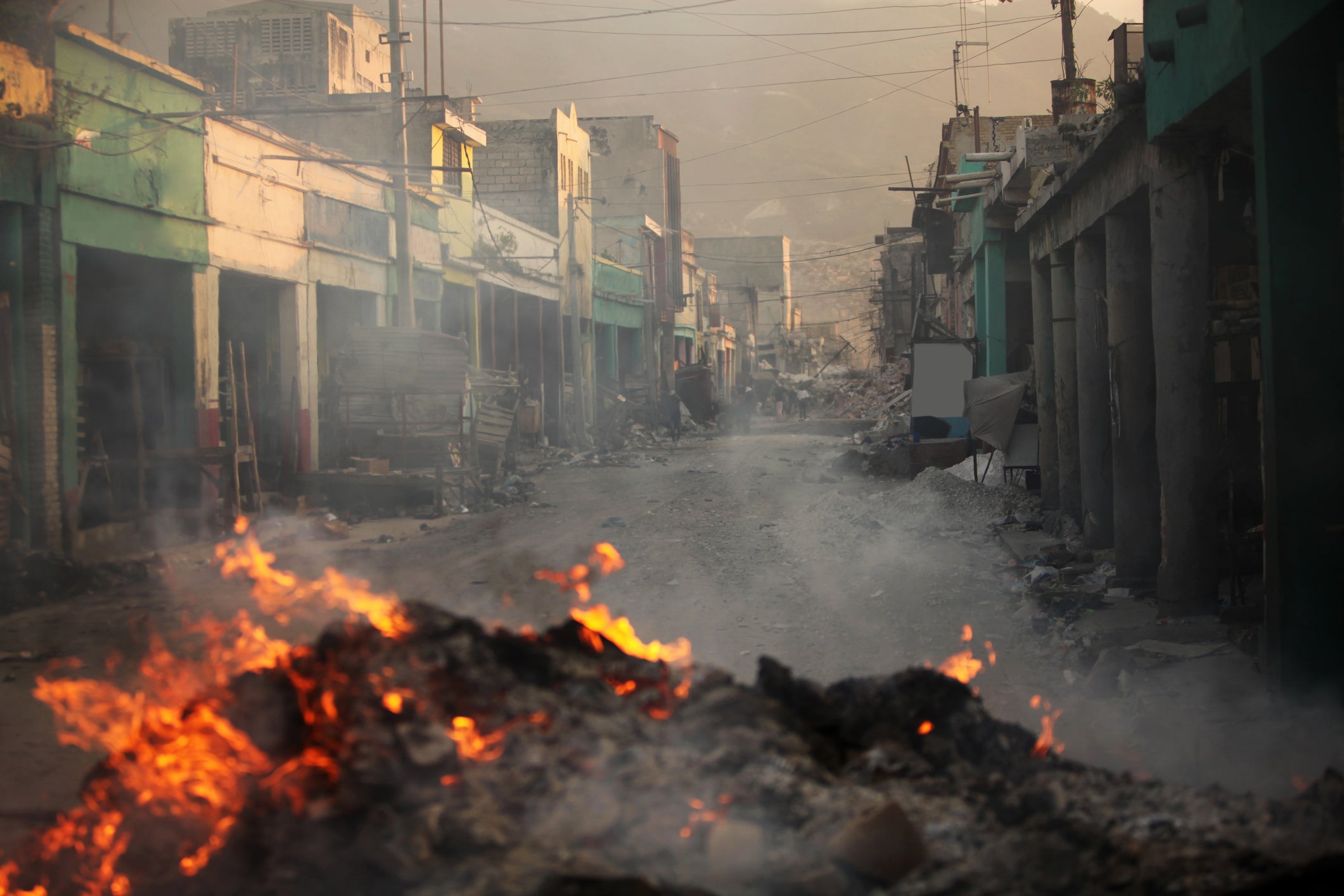 Destroyed street after an earthquake in Haiti. 'Paths to disaster are not limited to the impacts of high temperatures', the team warned