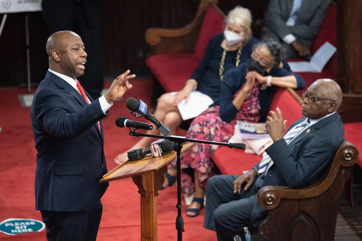 Sen Tim Scott claims he is ‘absolutely not’ running for president despite his new book saying so