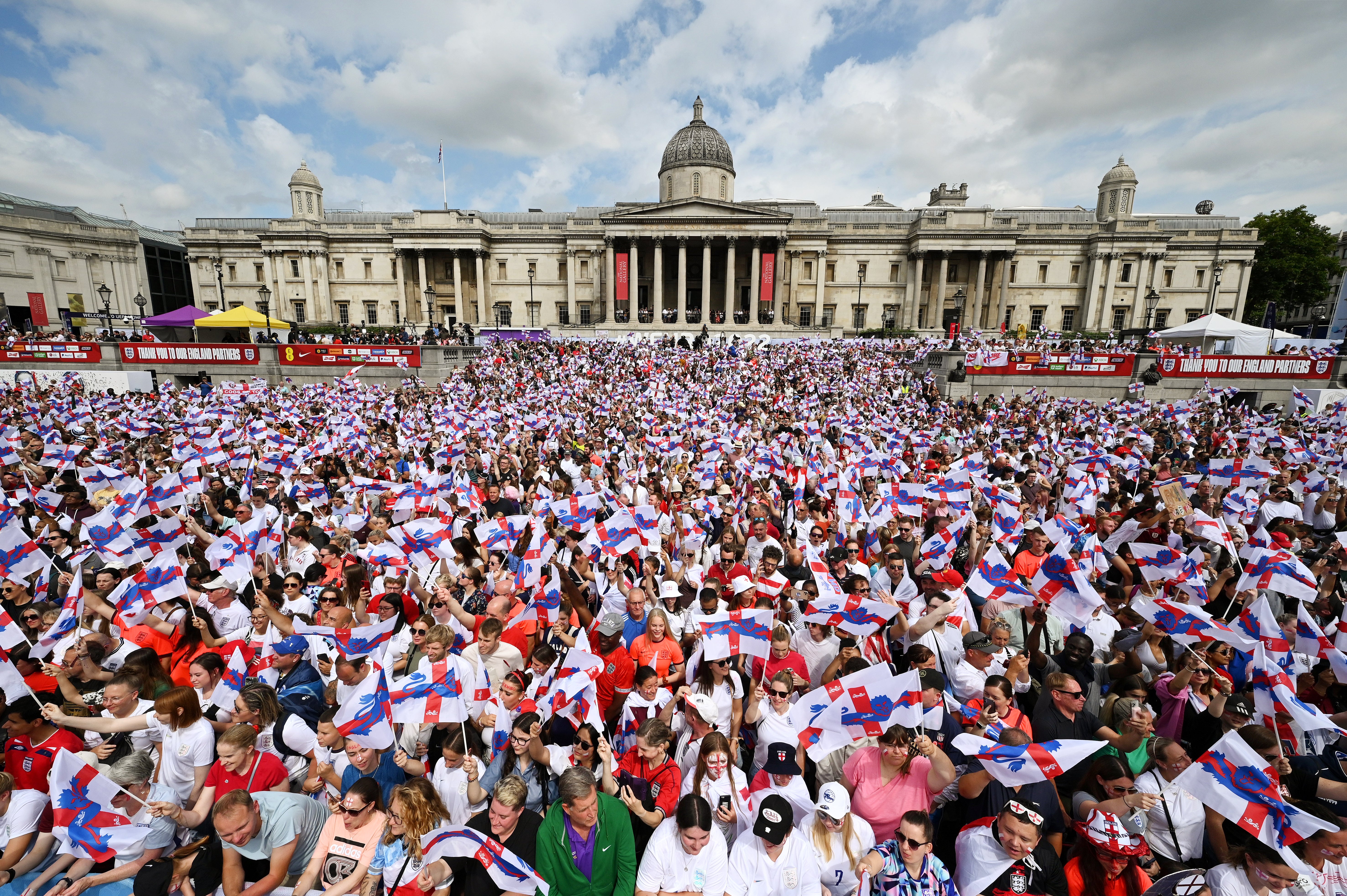 England fans packed out Trafalgar Square
