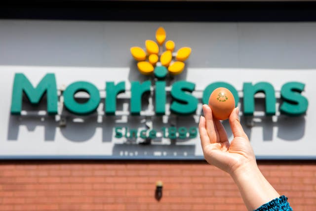 <p>Morrisons has become the first supermarket to launch its own line of carbon-neutral eggs (Lucy Ray/PA)</p>