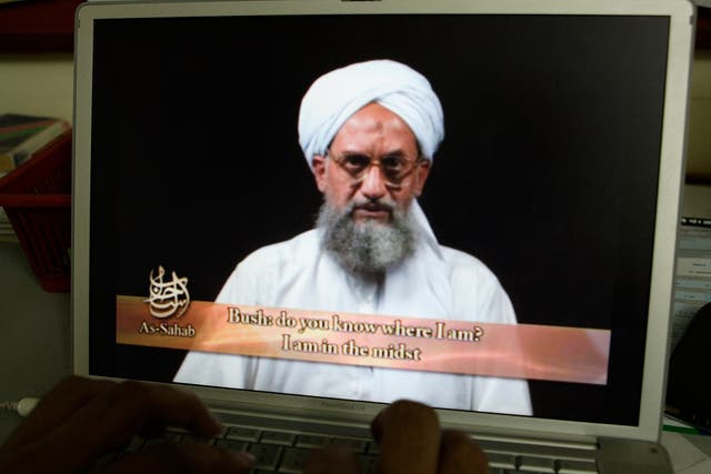 <p>File photo: As seen on a computer screen from a DVD prepared by Al-Sahab production, al-Qaida’s Ayman al-Zawahri speaks in Islamabad, Pakistan, on 20 June 2006</p>