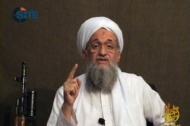 <p>A file picture taken from a video released by al-Qaeda on 8 June 2011 shows Ayman al-Zawahiri as he gives a eulogy for slain al-Qaeda leader Osama bin Laden </p>