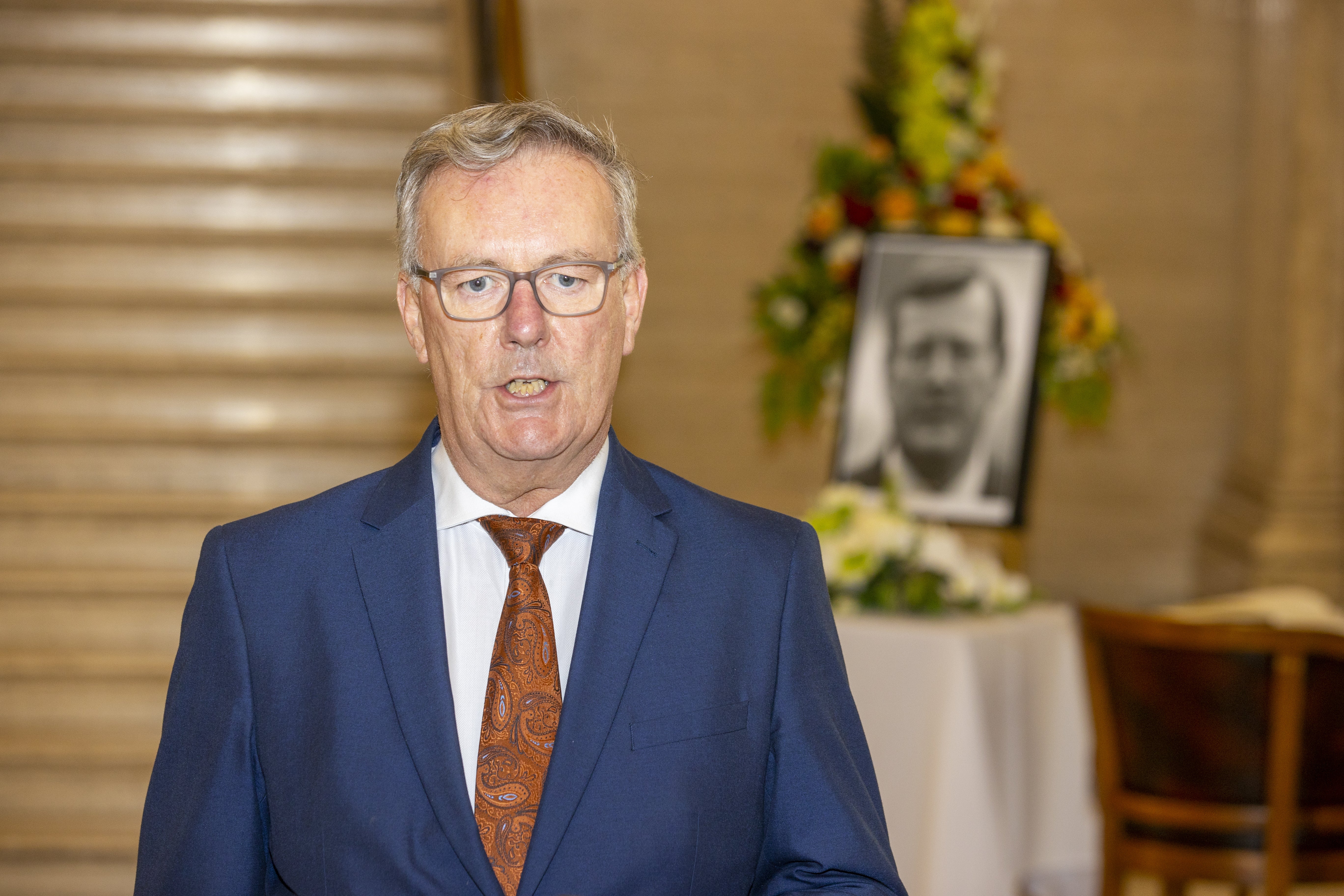 UUP MLA Mike Nesbitt in the Great Hall of Parliament Buildings at Stormont (Liam McBurney/PA)