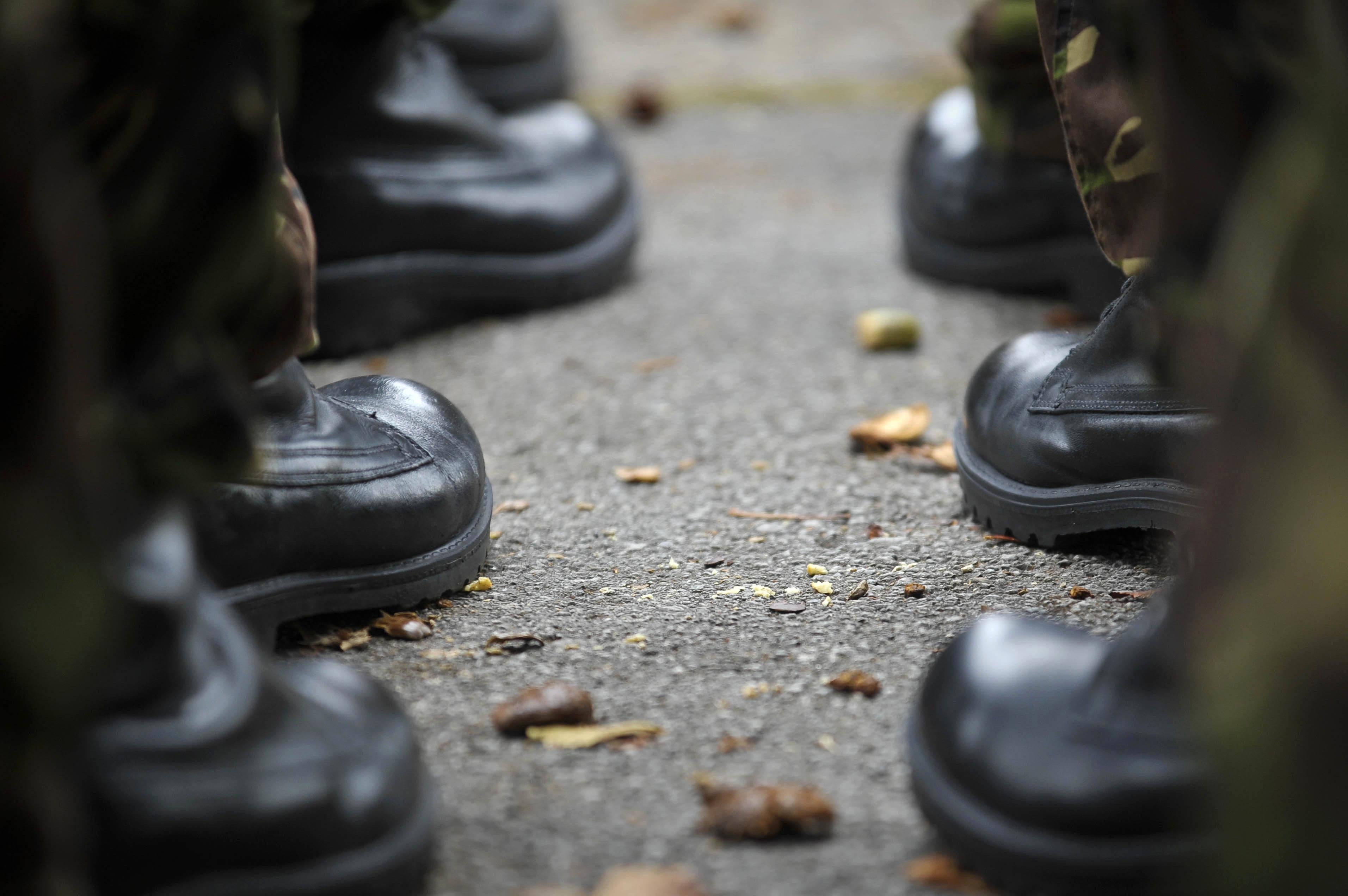 Boots line up in the ranks (Ben Birchall/PA)