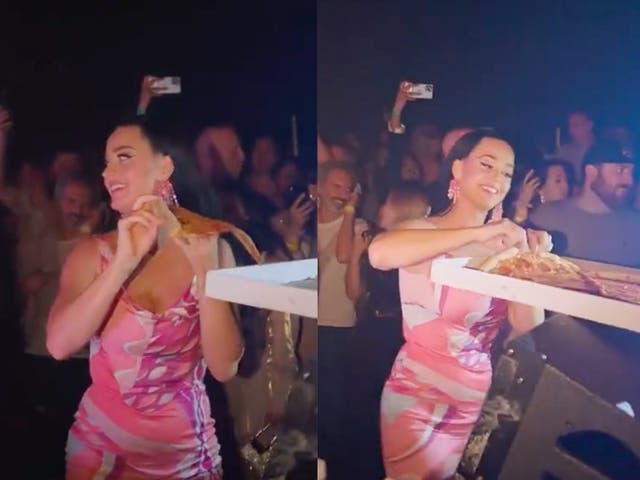 <p>Katy Perry throws pizza into crowd at Las Vegas nightclub</p>