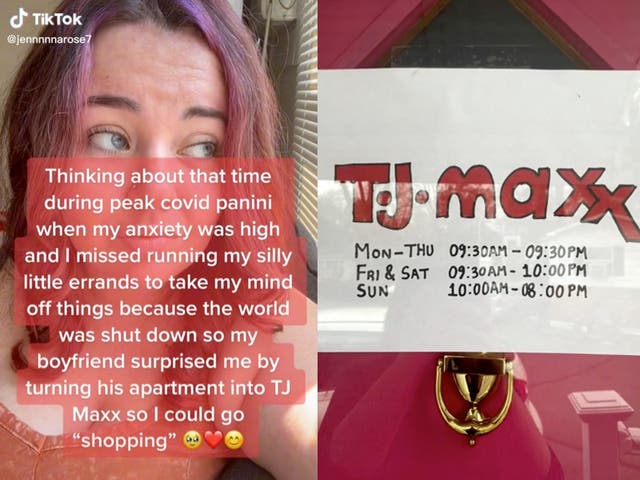 <p>Woman reveals her boyfriend transformed his apartment into TJ Maxx during lockdown so she could go ‘shopping’</p>