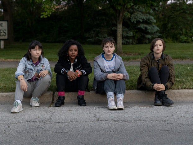 The four young leads of ‘Paper Girls’: Riley Lai Nelet, Camryn Jones, Fina Strazza, Sofia Rosinsky