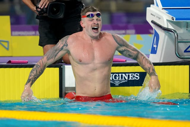 Adam Peaty let out a roar of emotion after his win on Tuesday night (David Davies/PA)