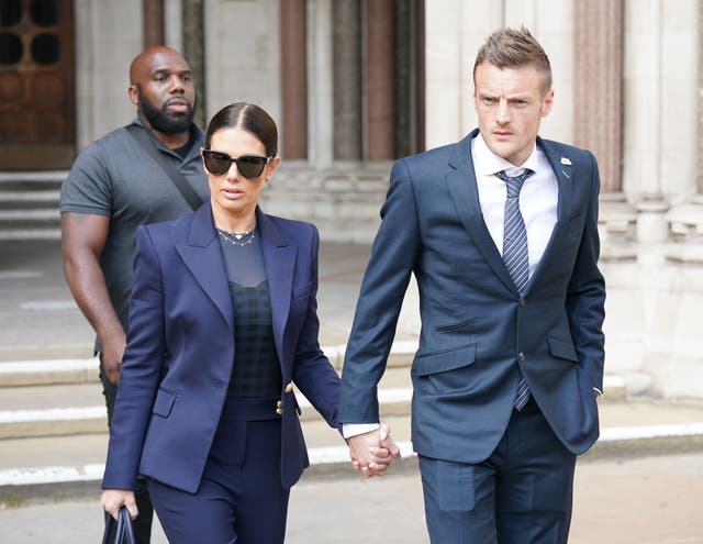 <p>Rebekah and Jamie Vardy go to court </p>