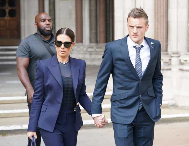 Rebekah Vardy says she was ‘scared to be out in public places’ during her legal battle with Coleen Rooney, after receiving up to 100 abusive messages per day (Yui Mok/PA)