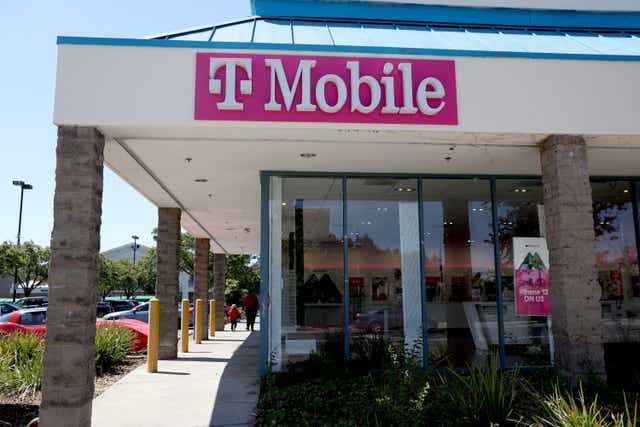 <p>A view of a T-Mobile store on July 27, 2022 in Richmond, California</p>