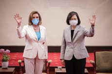 Pelosi Taiwan visit - live: Speaker departs Taipei as China responds with war drills and trade curbs