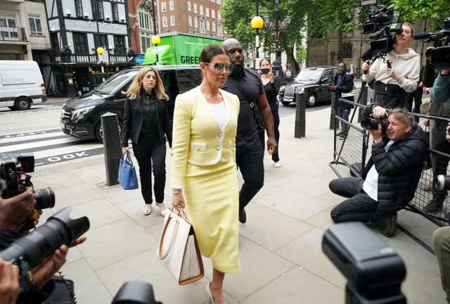 Rebekah Vardy believes she is suffering from post-traumatic stress disorder after losing the so-called ‘Wagatha Christie’ legal battle against Coleen Rooney (Yui Mok/PA)