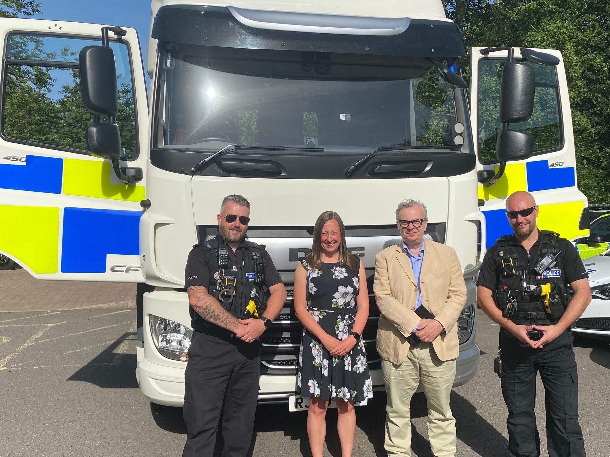 PC James Berry, Marie Biddulph of National Highways, Sean O’Grady and PC Paul Sealey