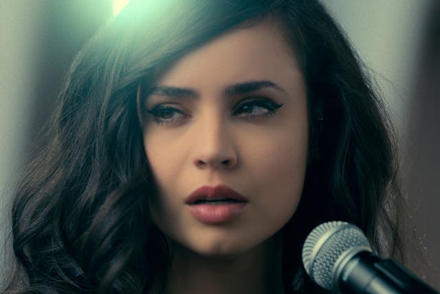 <p>Sofia Carson as Cassie in 'Purple Hearts’</p>