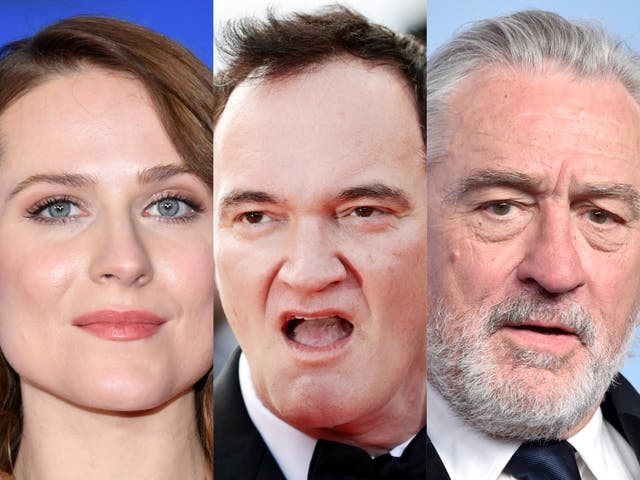 <p>Evan Rachel Wood, Quentin Tarantino and Robert De Niro</p>