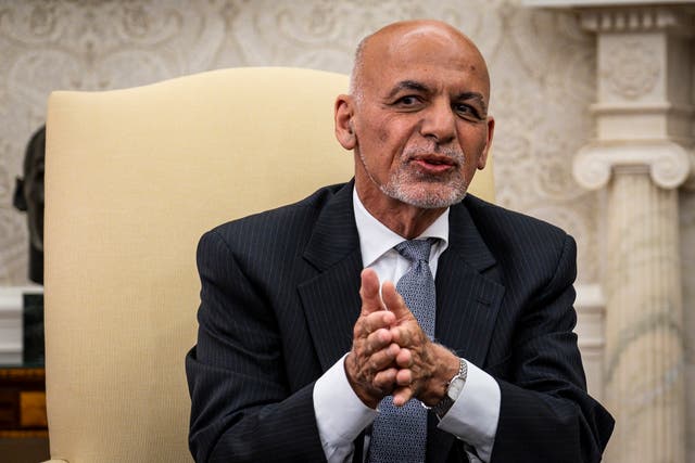 <p>Ashraf Ghani has yet again defended his decision to flee Kabul</p>