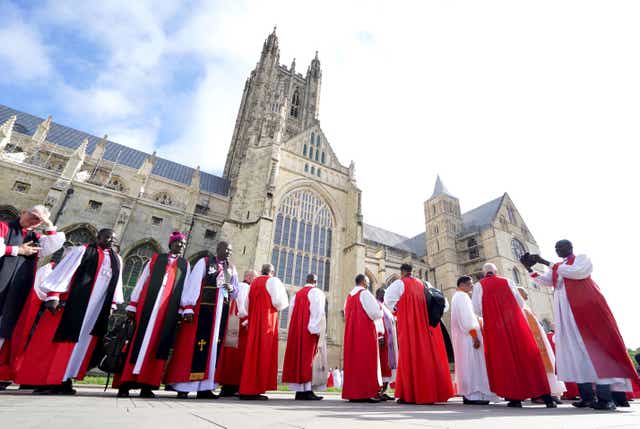 Bishops from around the world arrive for the opening service at the 15th Lambeth Conference (Gareth Fuller/PA)