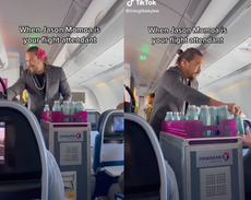 Jason Momoa hands out water bottles on Hawaiian Airlines flight: ‘Aguaman’