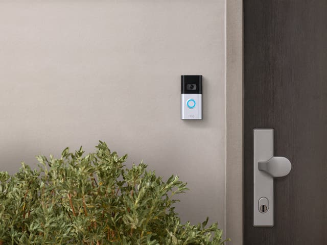 A handout image of a Ring smart video doorbell attached to a wall outside a home (Ring/PA)