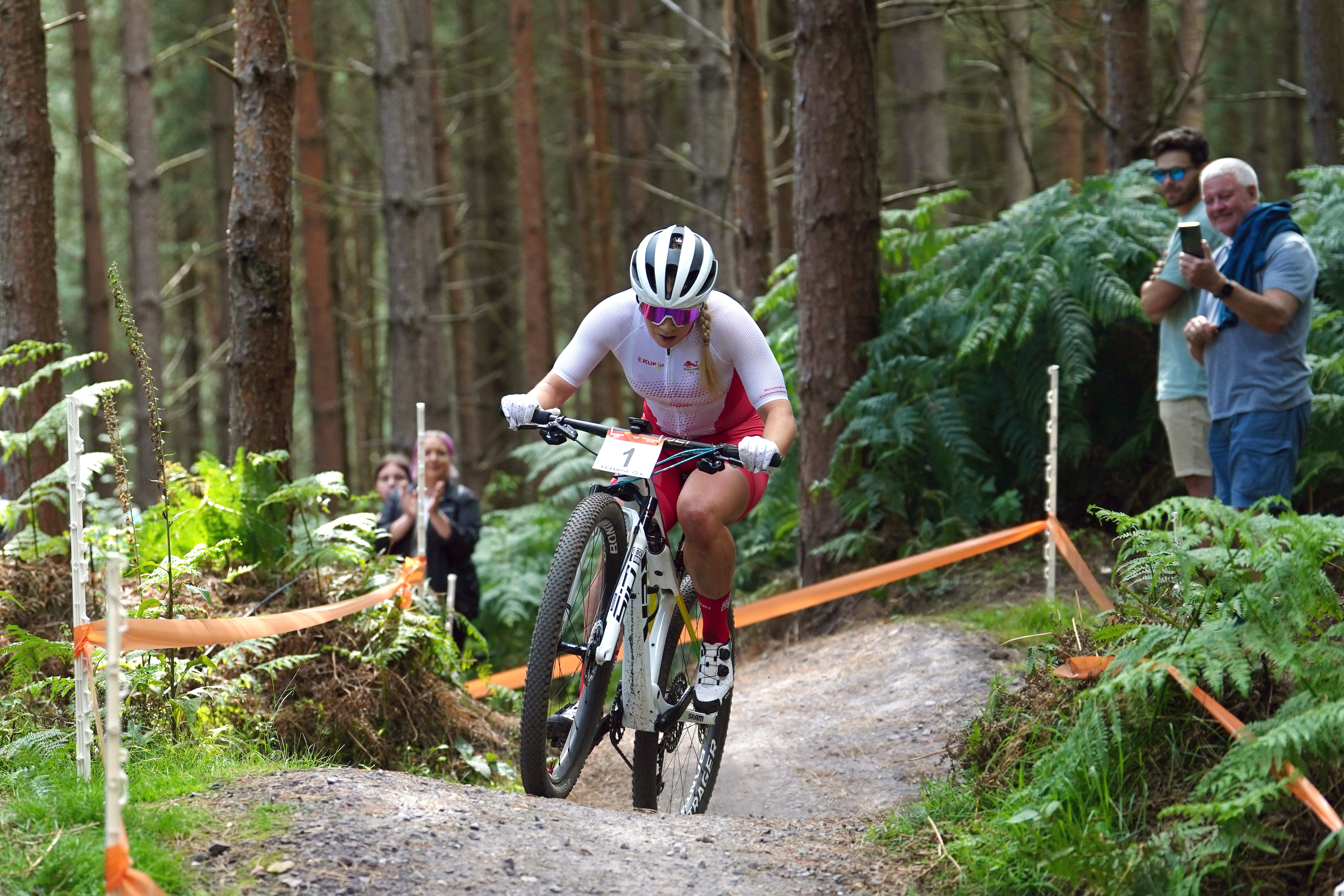 Evie Richards rode to victory in the women’s mountain biking (David Davies/PA)