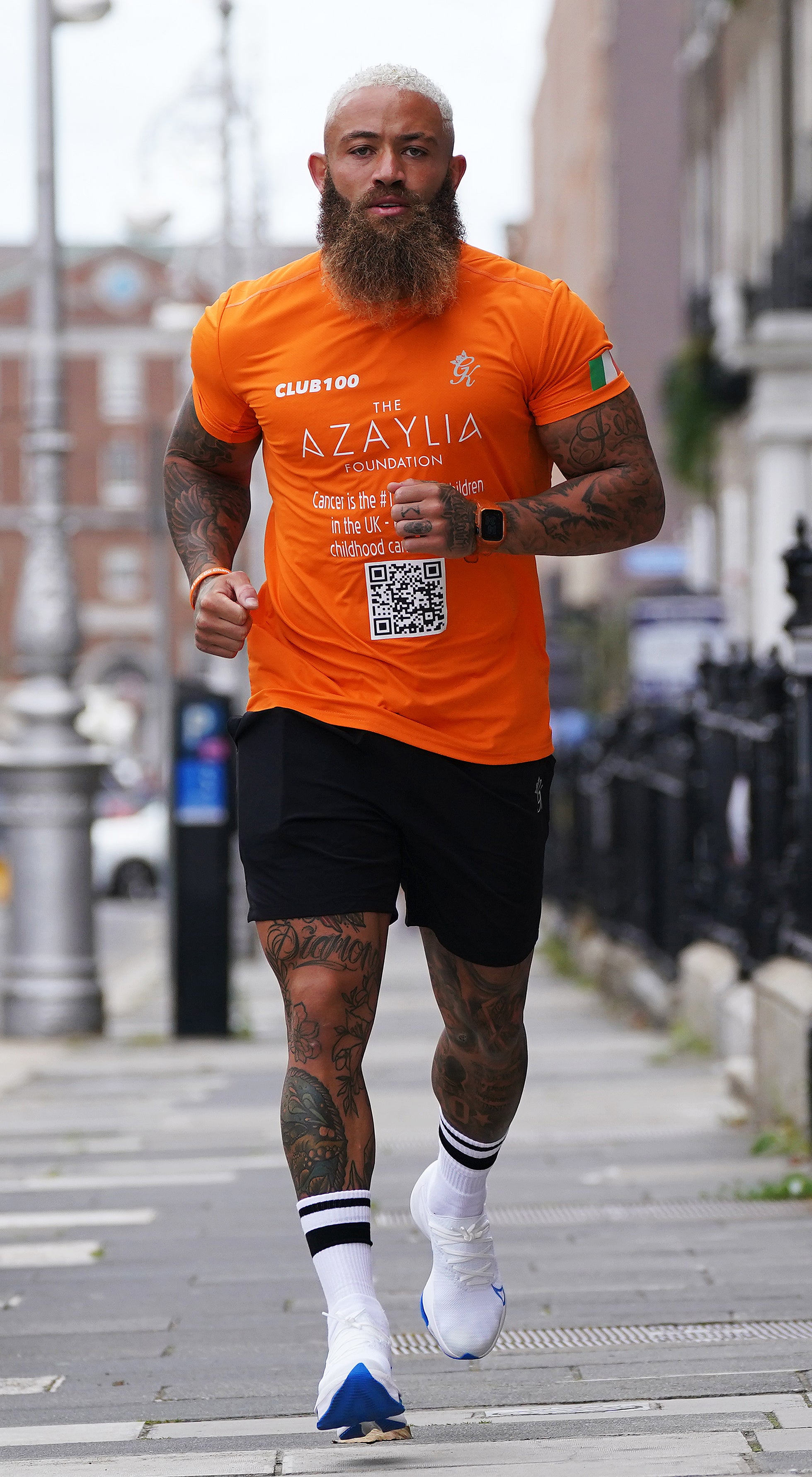 Ashley Cain finishes first of five marathons in aid of childhood cancer  charity | The Independent