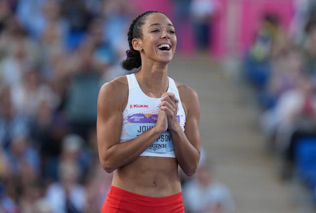 England’s Katarina Johnson-Thompson retained her Commonwealth heptathlon title (Martin Rickett/PA)
