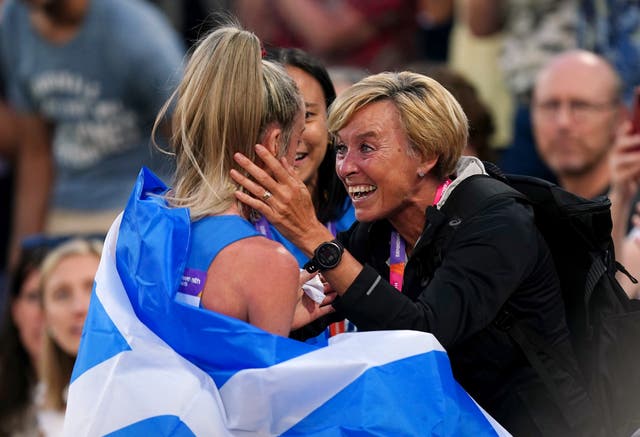 <p>Eilish McColgan followed in her mother Liz’s footsteps (Mike Egerton/PA)</p>