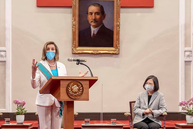 <p>Pelosi durante su visita a Taiwán </p>