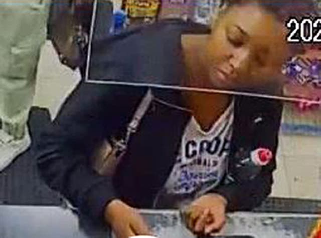 <p>CCTV image of Owami Davies in a shop in West Croydon on 7 July </p>