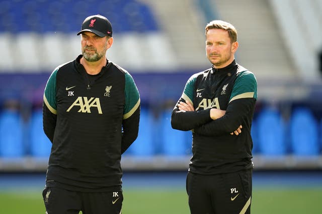 Pep Lijnders, right, is excited by Liverpool’s future (Nick Potts/PA)