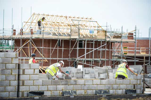 New figures show that activity in the UK construction sector declined in July for the first time since January 2021 amid soaring costs and higher interest rates (Ben Birchall/PA)
