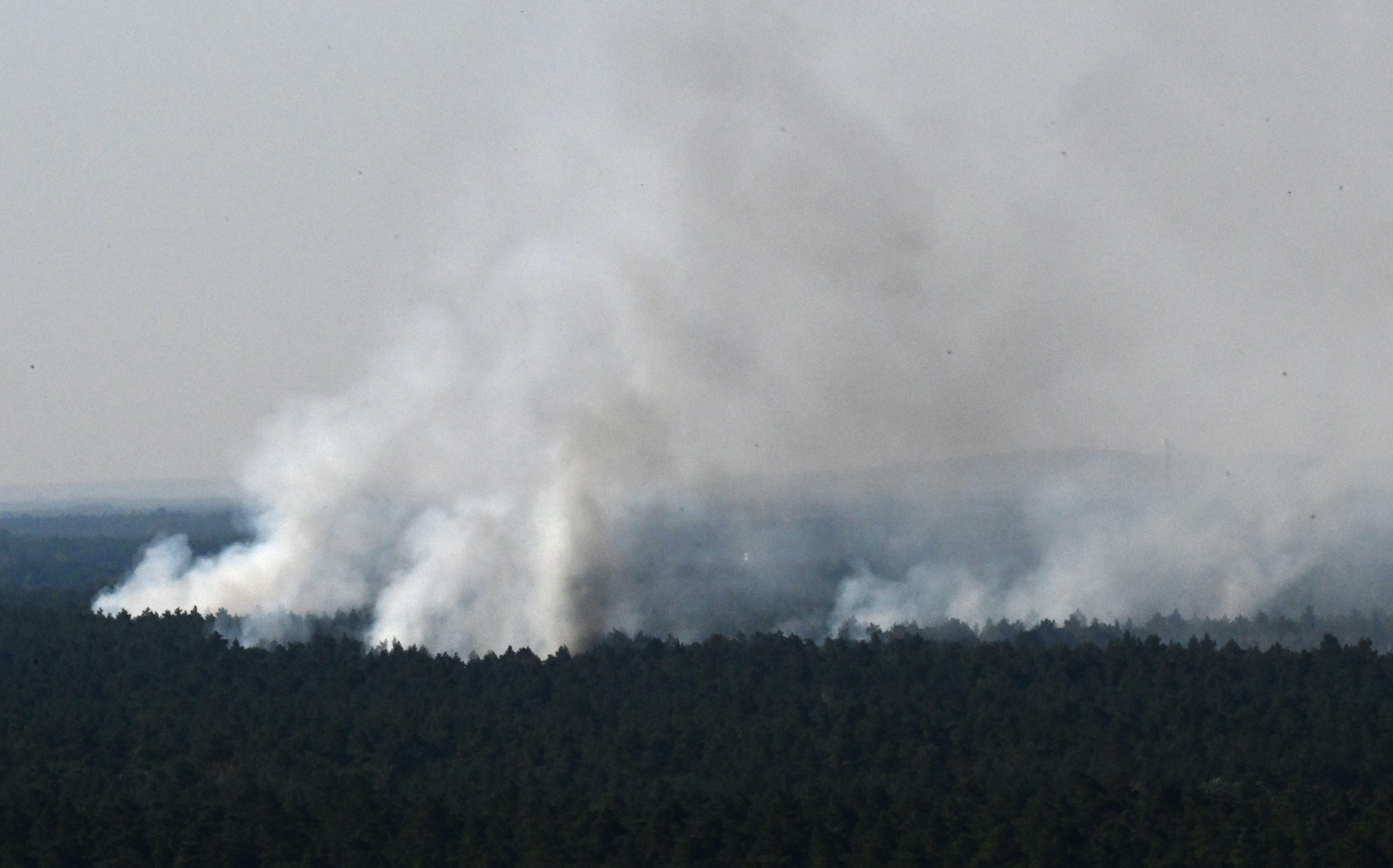Smoke billows over the Grunewald forest in Berlin on 4 August, 2022
