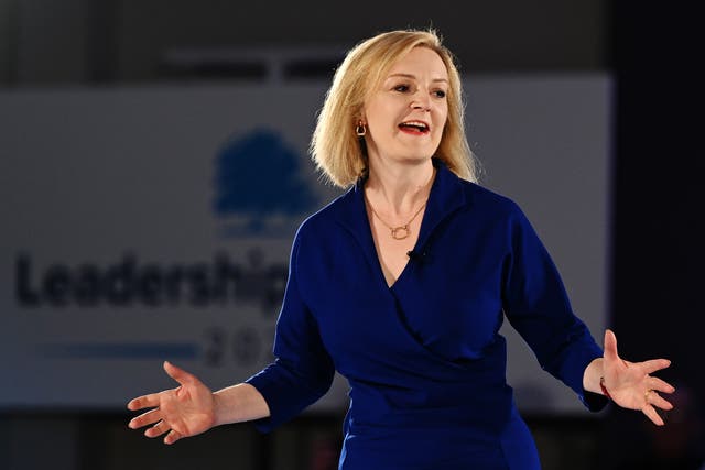 <p>Liz Truss at the hustings in Cardiff this week  </p>
