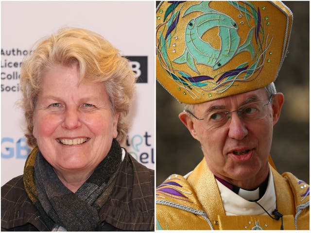 <p>Sandi Toksvig, Justin Welby</p>