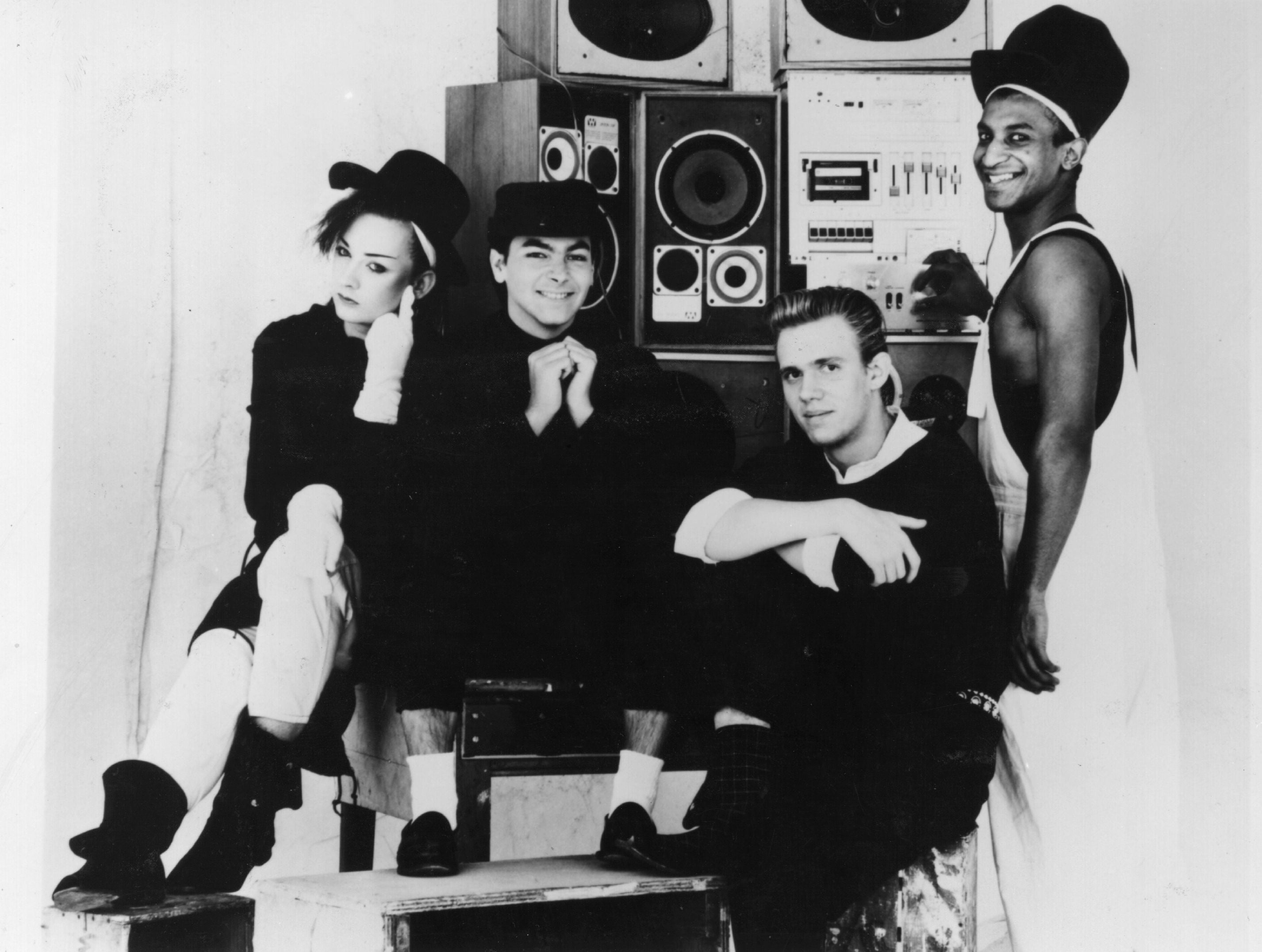 Boy George, Jon Moss, Roy Hay and Michael Craig in 1988