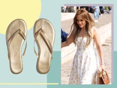 Jennifer Lopez has repeatedly worn these £40 flip flops on her European holiday – and they’re still in stock