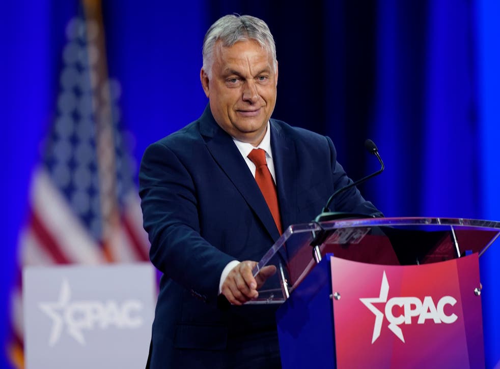 <p>Hungarian Prime Minister Viktor Orban speaks at the Conservative Political Action Conference (CPAC) in Dallas, Thursday, Aug. 4, 2022.</p>