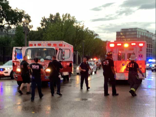 <p>Lightning strike at Lafayette Park severely injured four people in Washington DC</p>