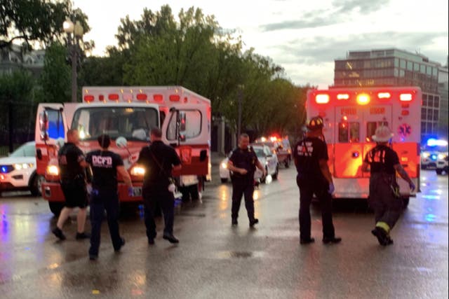 <p>Lightning strike at Lafayette Park severely injured four people in Washington DC</p>