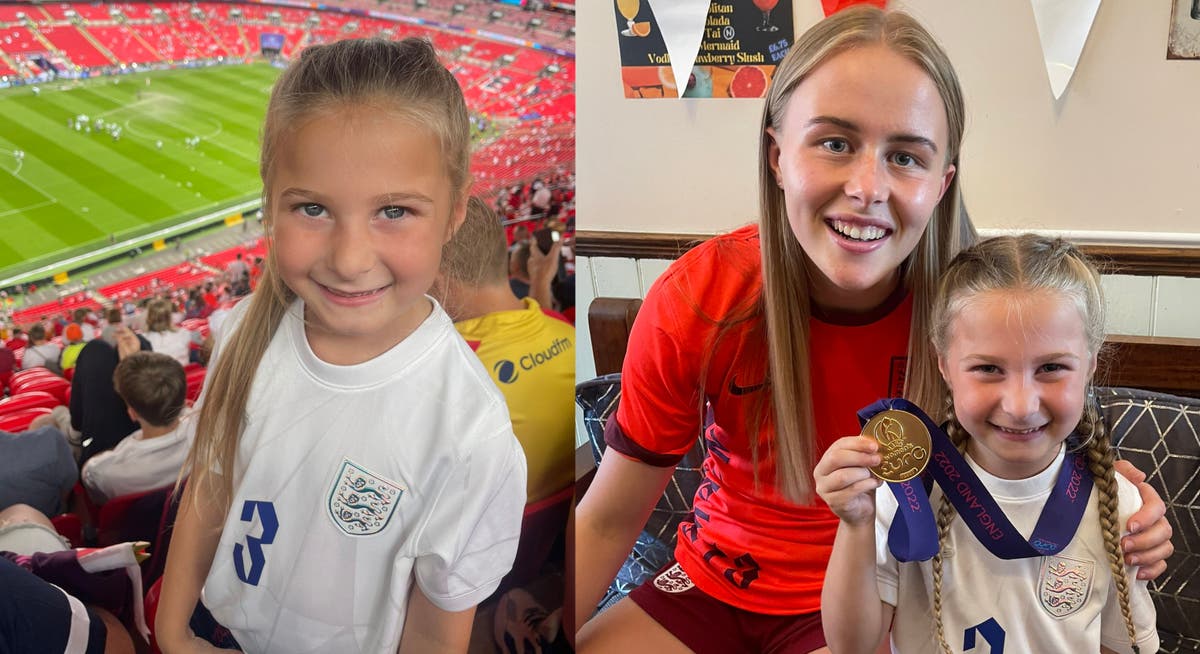 Six-year-old aspiring footballer tells Lioness &lsquo;I want one of these medals&rsquo;