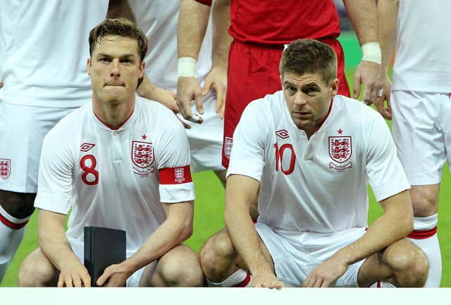 Scott Parker, left, and Steven Gerrard were England team-mates (Sean Dempsey/PA)