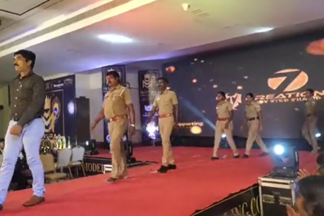 <p>Five Indian police officers have been transferred from their serving posts in Tamil Nadu after they walked down a ramp in a beauty pageant  </p>