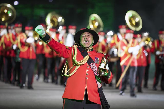 Members of the New Zealand Army Band perform on the esplanade of Edinburgh Castle (Jane Barlow/PA)