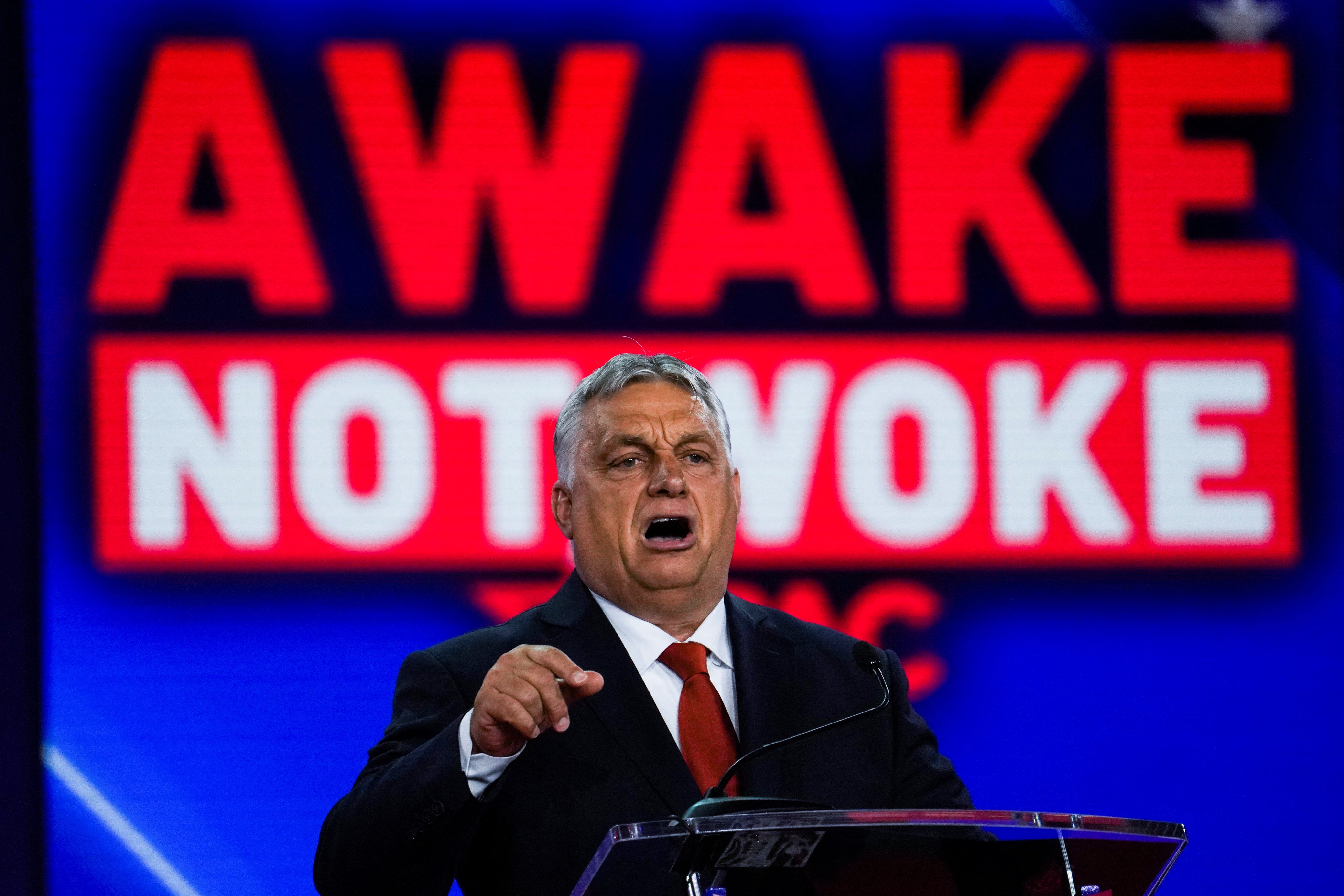 Not woke: prime minister of Hungary Viktor Orban addresses CPAC