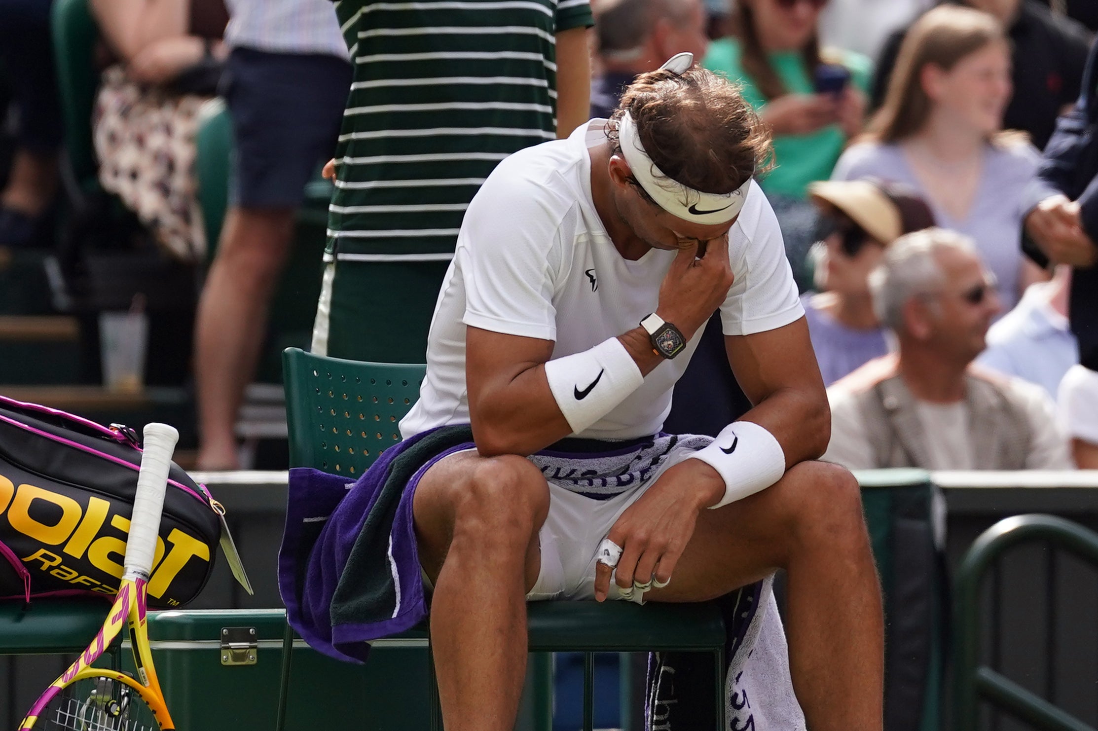 Rafael Nadal is still suffering from the abdominal injury sustained at Wimbledon (Adam Davy/PA)