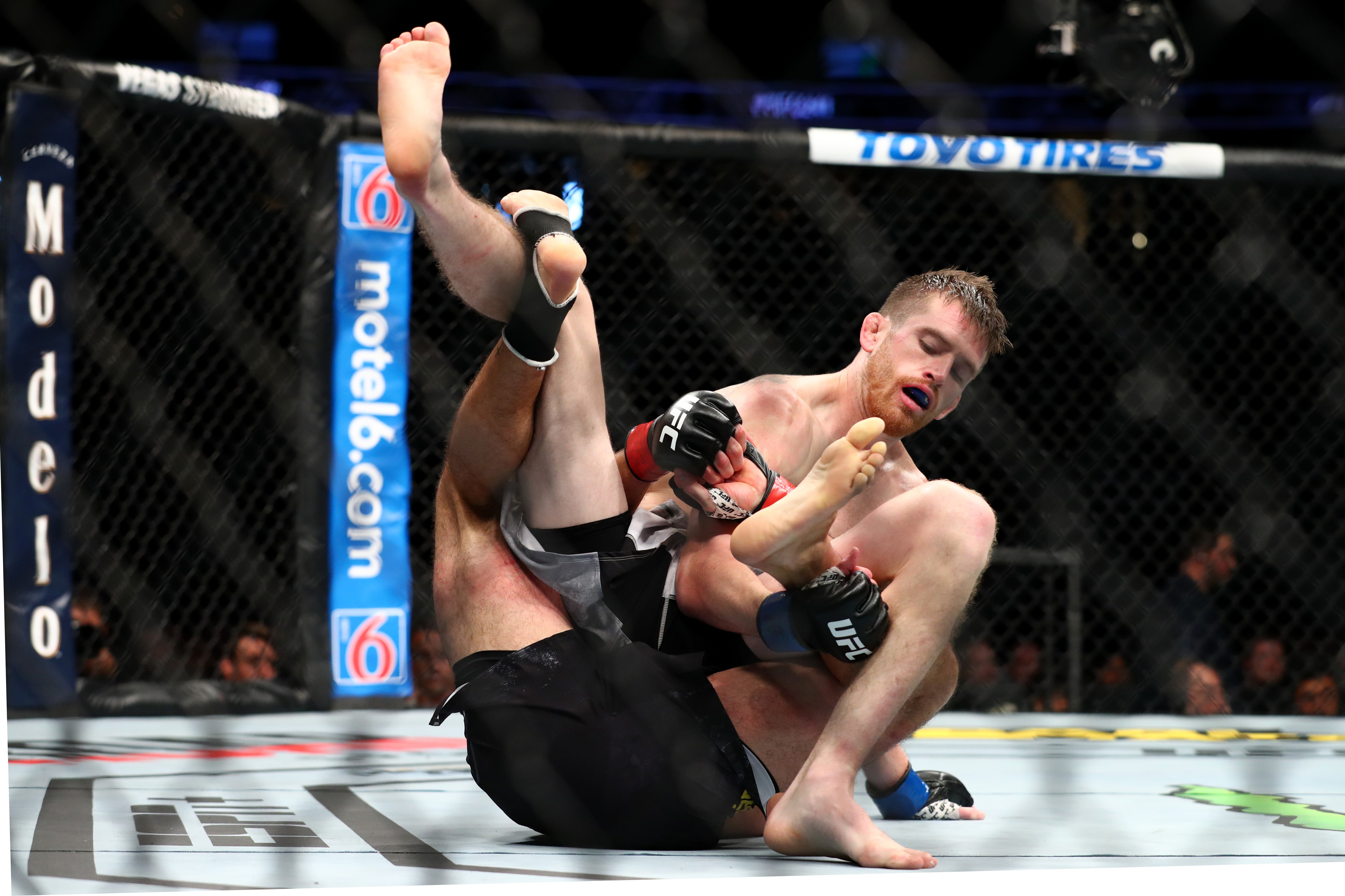 Bantamweight UFC contender Cory Sandhagen in action against Raphael Assuncao