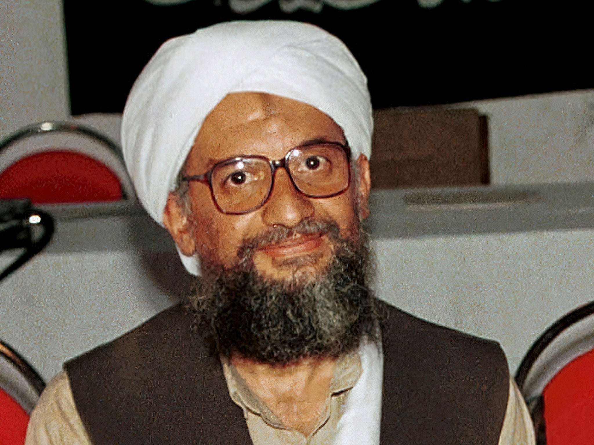 Smiling assassin: Al-Zawahiri photographed in Afghanistan in 1998
