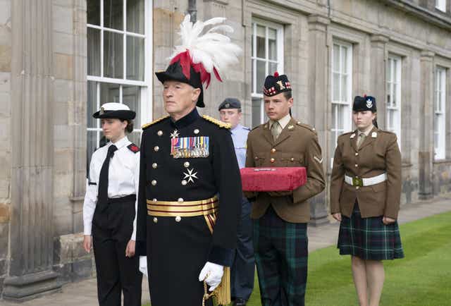 Governor of Edinburgh Castle Alastair Bruce launched the Army’s Fringe programme (Jane Barlow/PA)