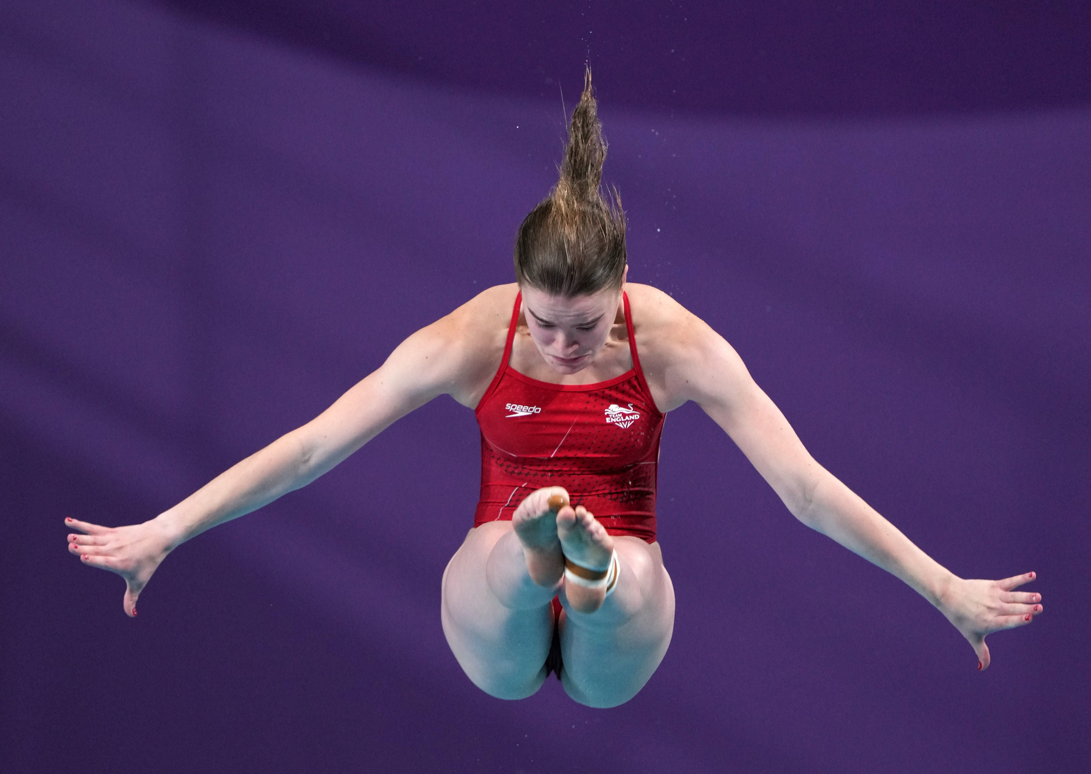 Amy Rollinson dives in the 1m final